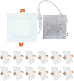 (12 Pack) 4 inch 9W LED Light with Junction Box