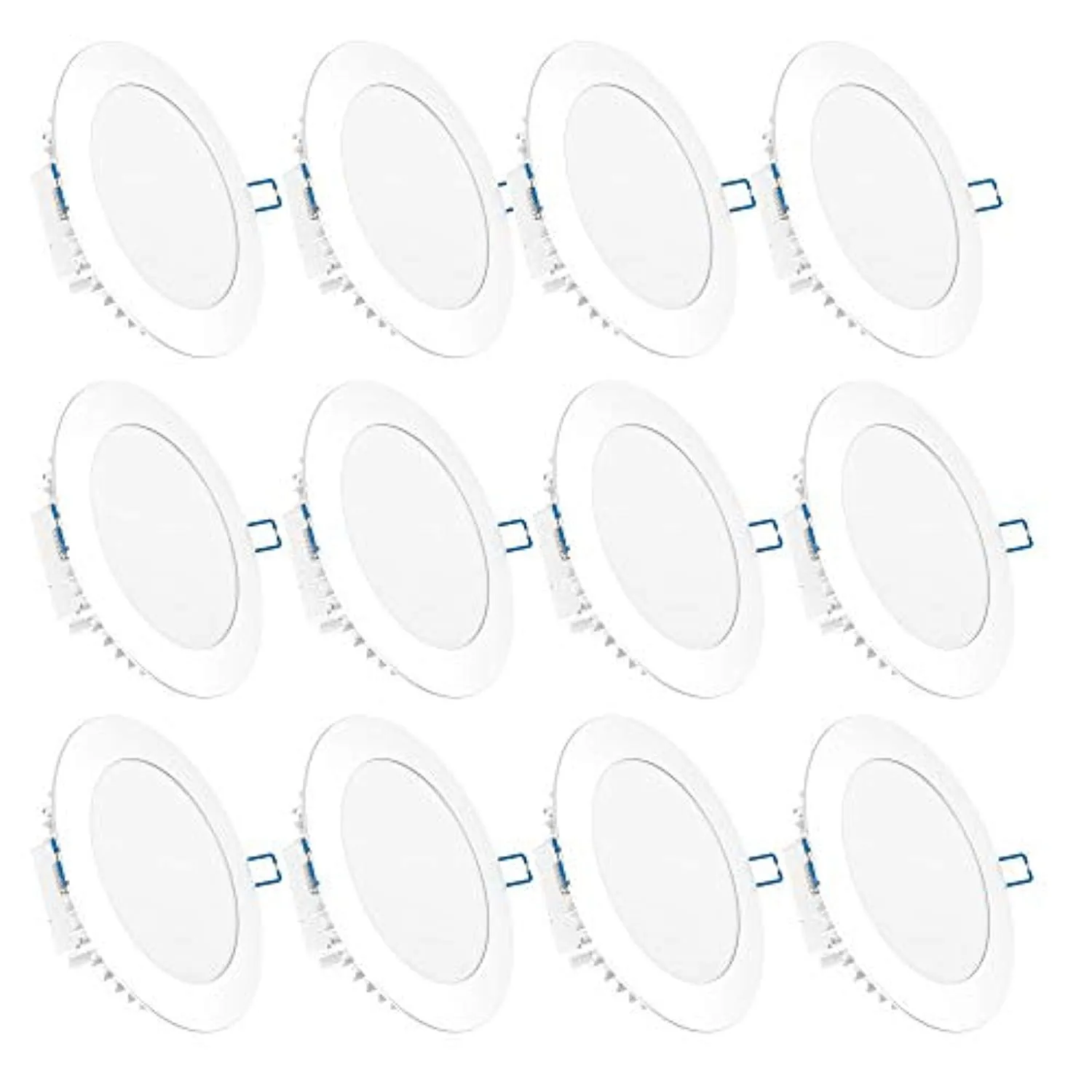 12 Pack 6 Inch Slim LED Downlight, Integrated Junction Box