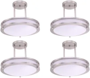 12" (4 Pack) LED Semi Flush Mount Ceiling Light, Dimmable