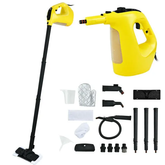 1400W Multipurpose Pressurized Steam Cleaner With 17 Pieces Accessories-Yellow