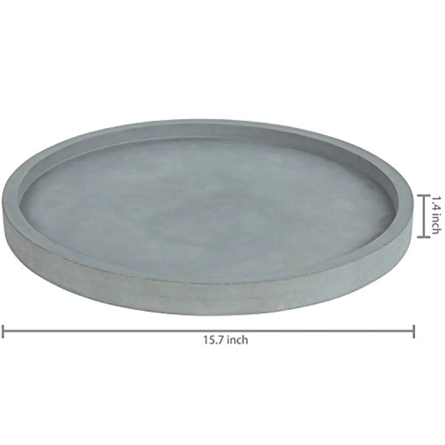 16-Inch Concrete Grey Round Vanity Tray