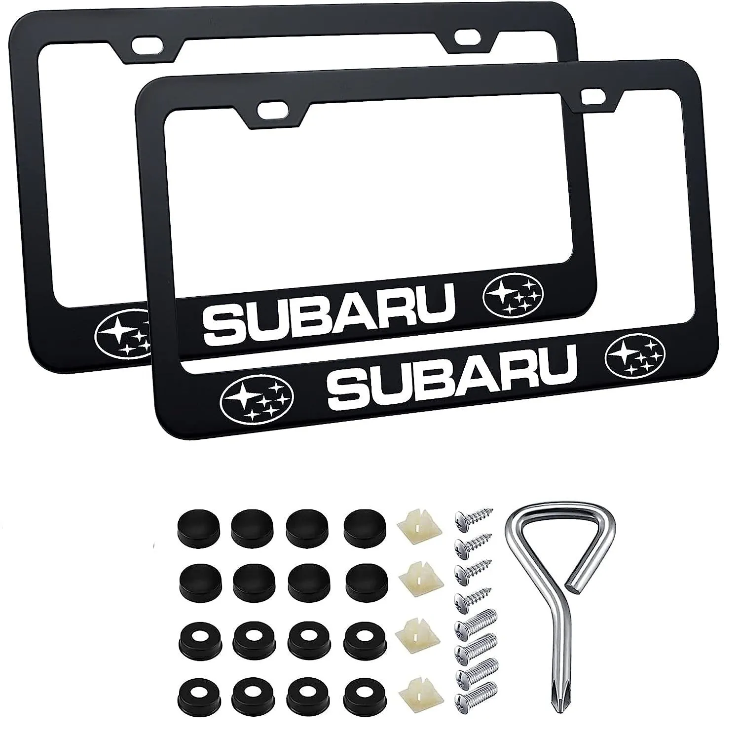 2pcs Subaru License Plate Frames with Screw Caps