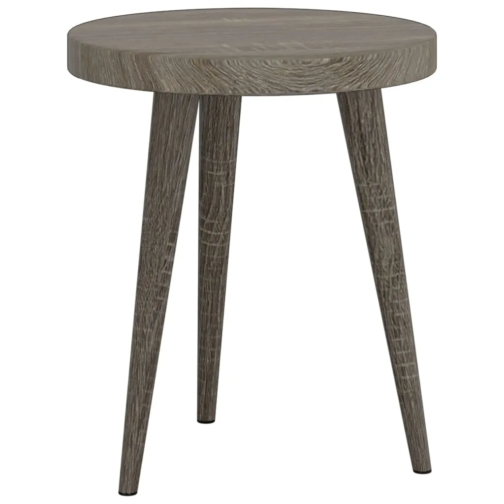 3 Piece Side Table Set Grey MDF and Iron