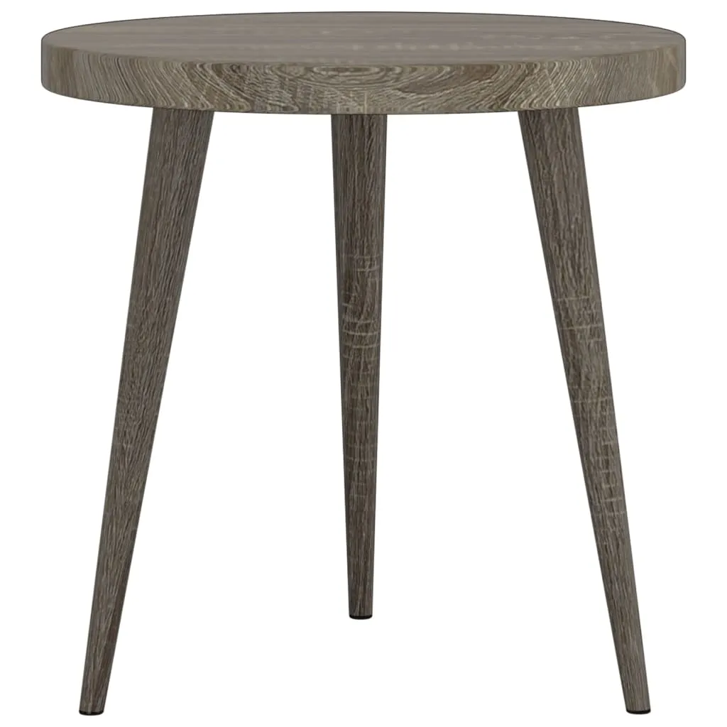 3 Piece Side Table Set Grey MDF and Iron