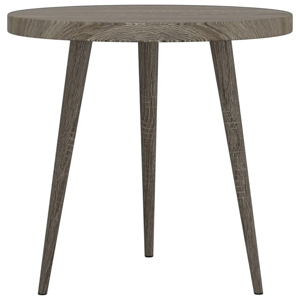 3 Piece Side Table Set Grey MDF and Iron