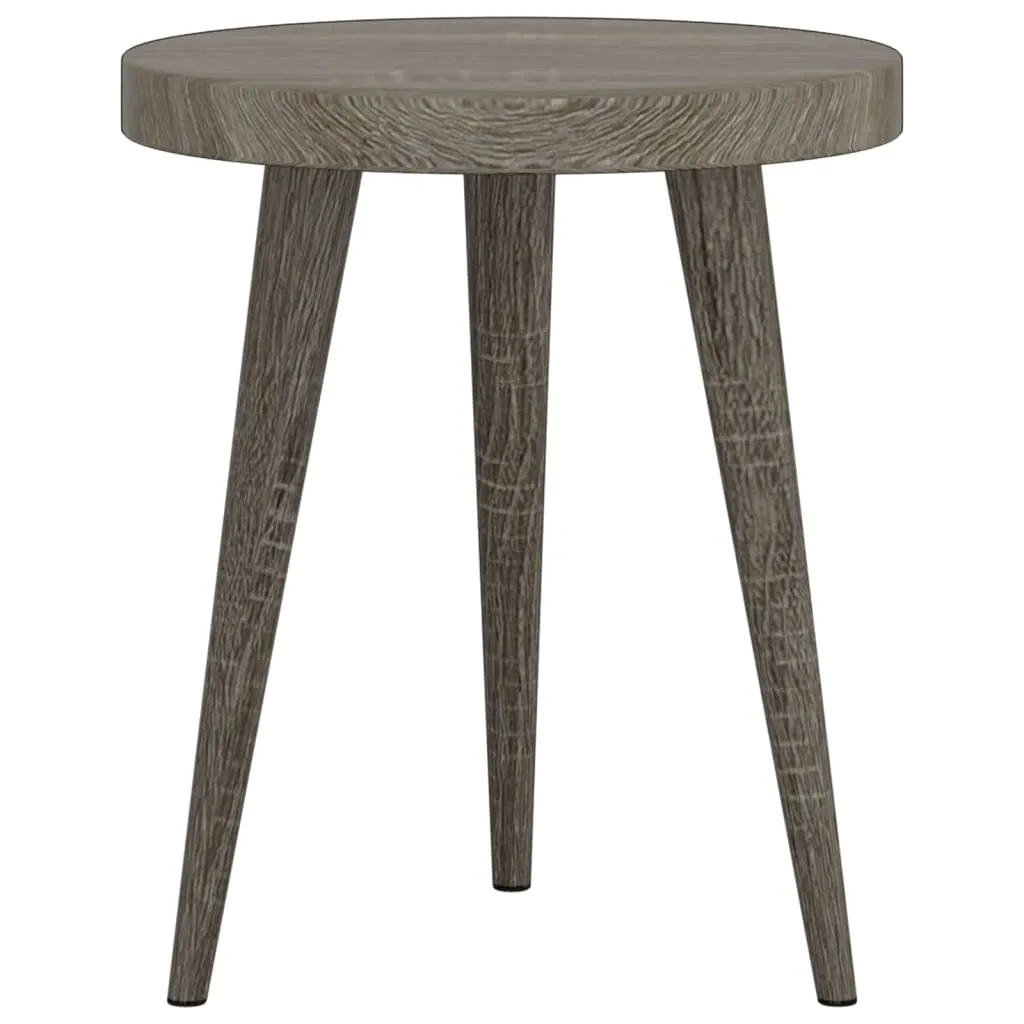 3 Piece Side Table Set Grey MDF and Iron