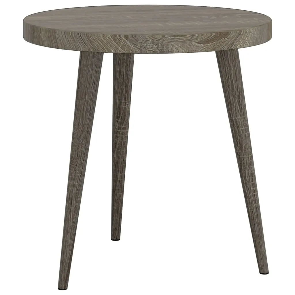 3 Piece Side Table Set Grey MDF and Iron