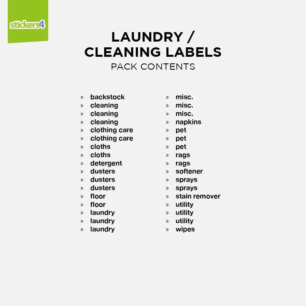 34 Script Font Cleaning/Laundry Labels - Inspired by The Home Edit