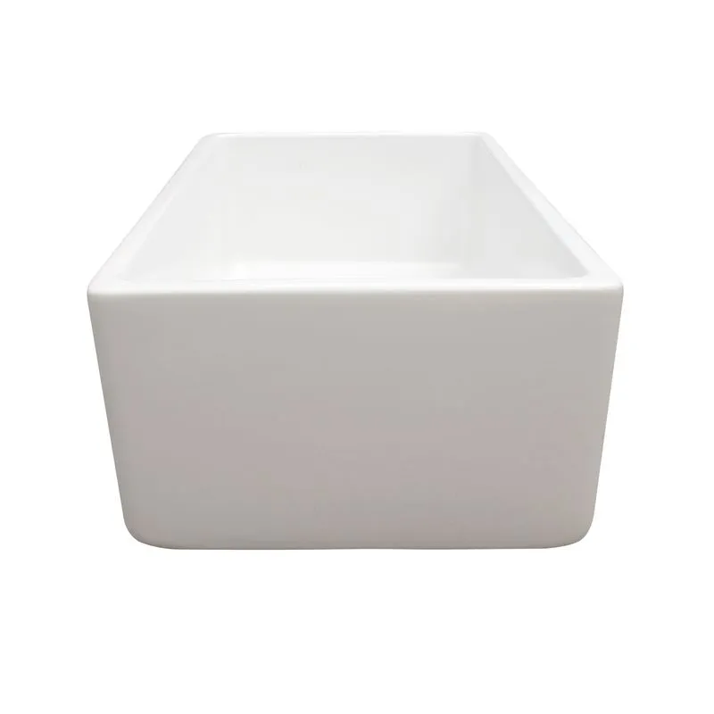 36.13" Fireclay Single-Basin Farmhouse Apron Kitchen Sink in Gloss White (36.13" x 18" x 10")