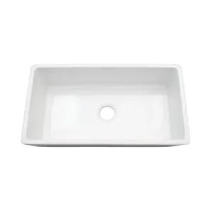 36.13" Fireclay Single-Basin Farmhouse Apron Kitchen Sink in Gloss White (36.13" x 18" x 10")