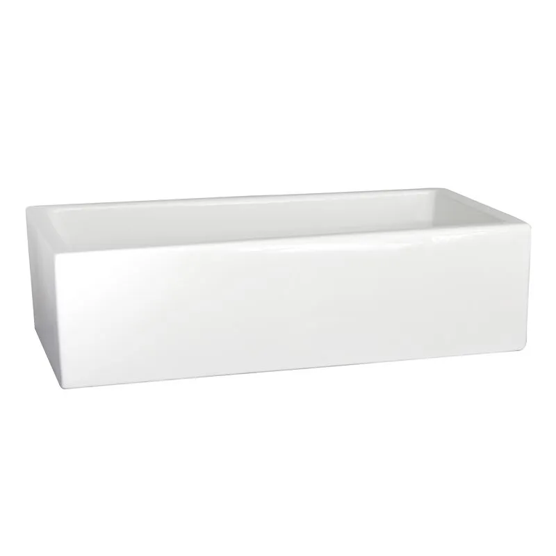 36.13" Fireclay Single-Basin Farmhouse Apron Kitchen Sink in Gloss White (36.13" x 18" x 10")