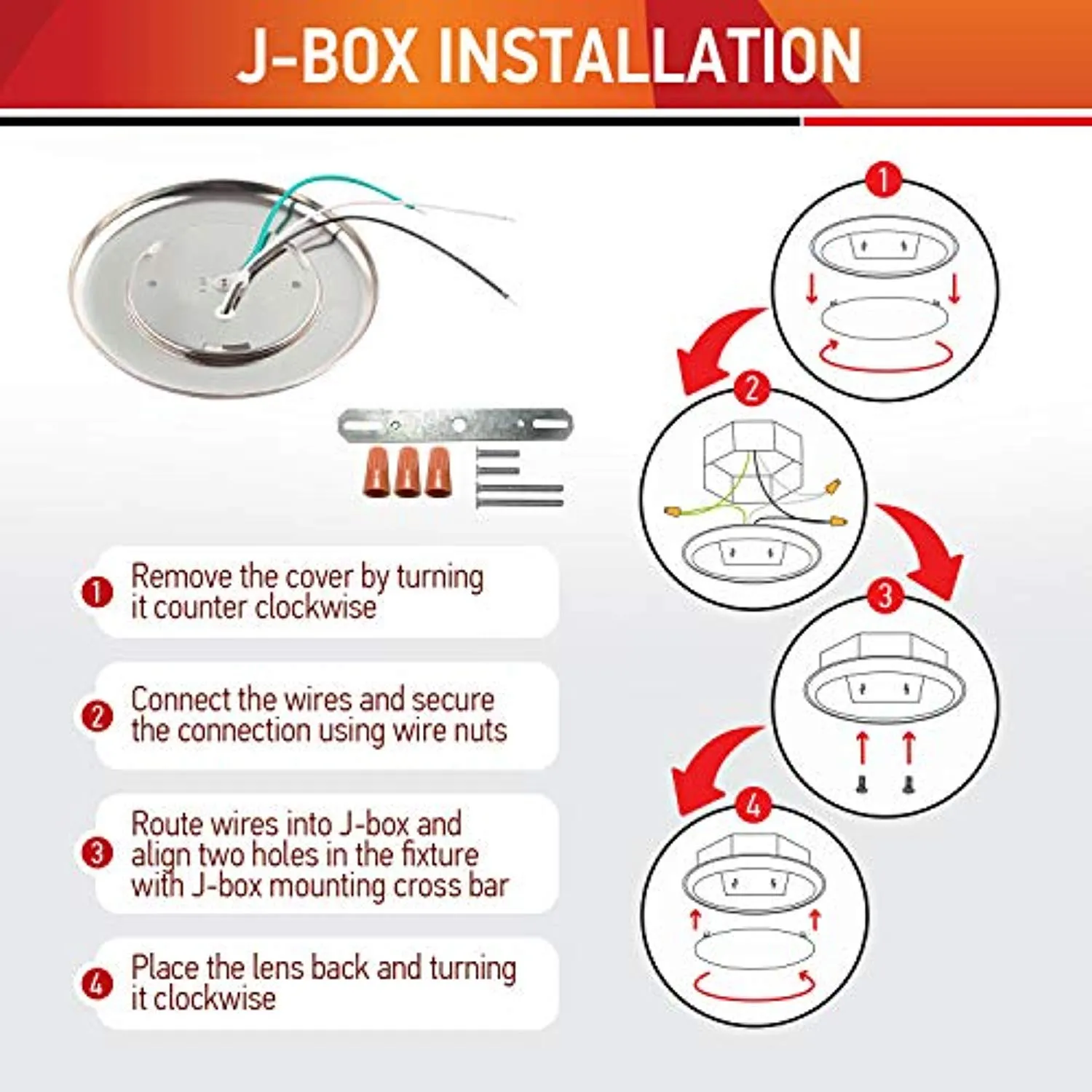 4 Inch LED Ceiling Light-Dimmable W/Junction Box -12 Pack