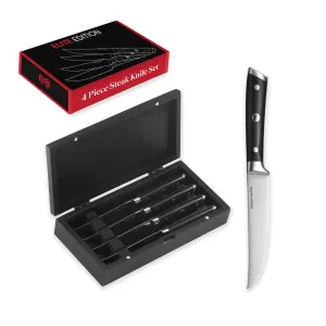 4-Piece 5" Ultra Steak Knife Set  4 German Non-Serrated Stainless