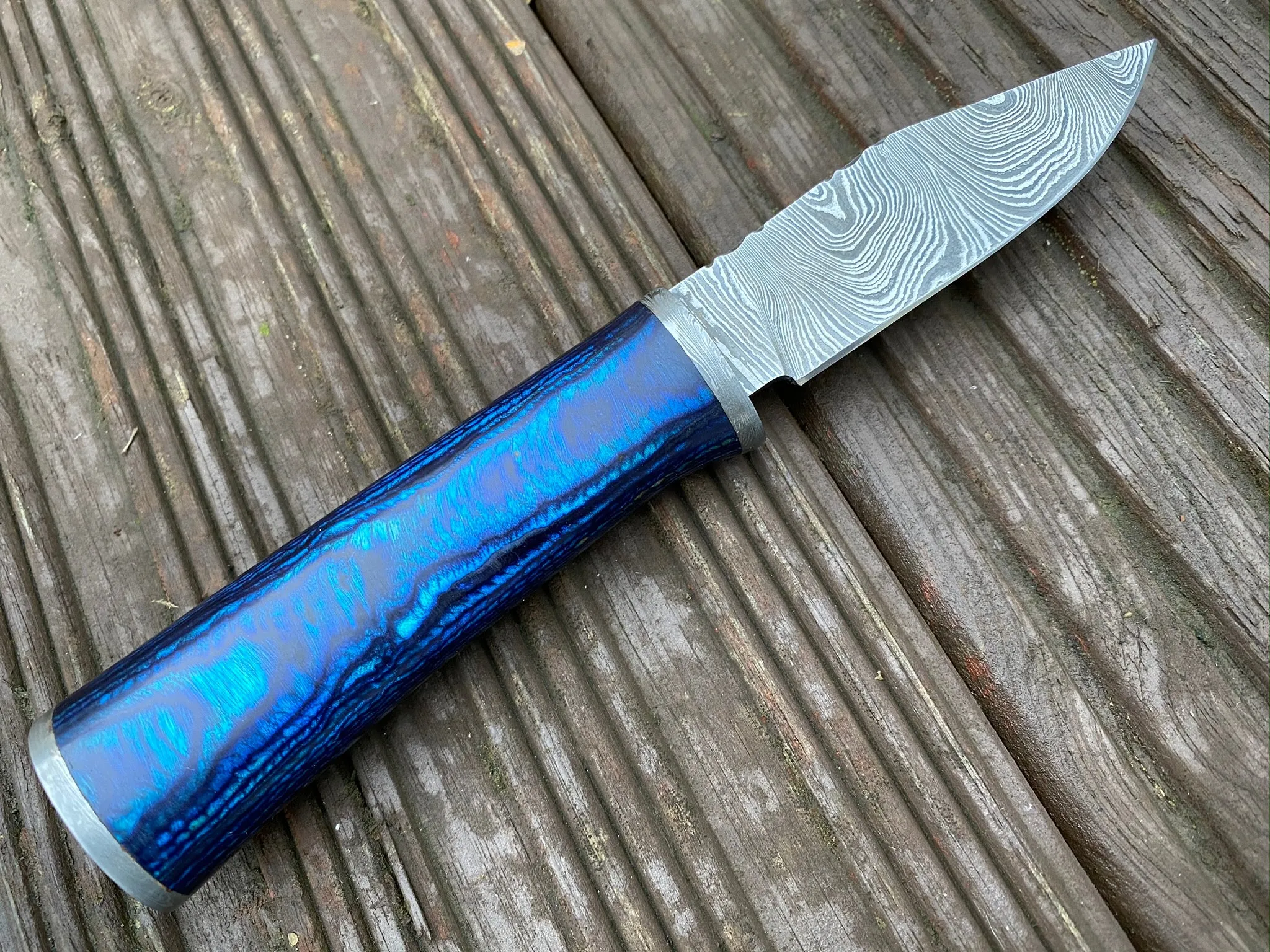 7.5 Inches Damascus Steel Knife Hunting Knife with Sheath SK1400