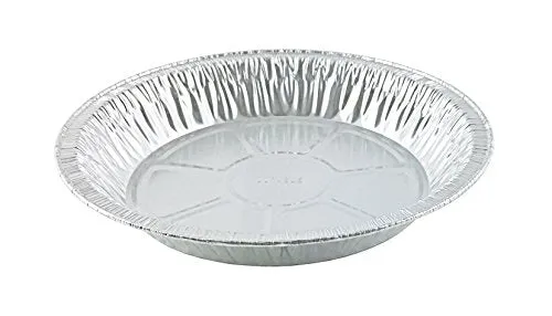 9" Foil Pie Pan 1-5/16" Deep w/Clear Dome Clamshell Container Combo 50/PK