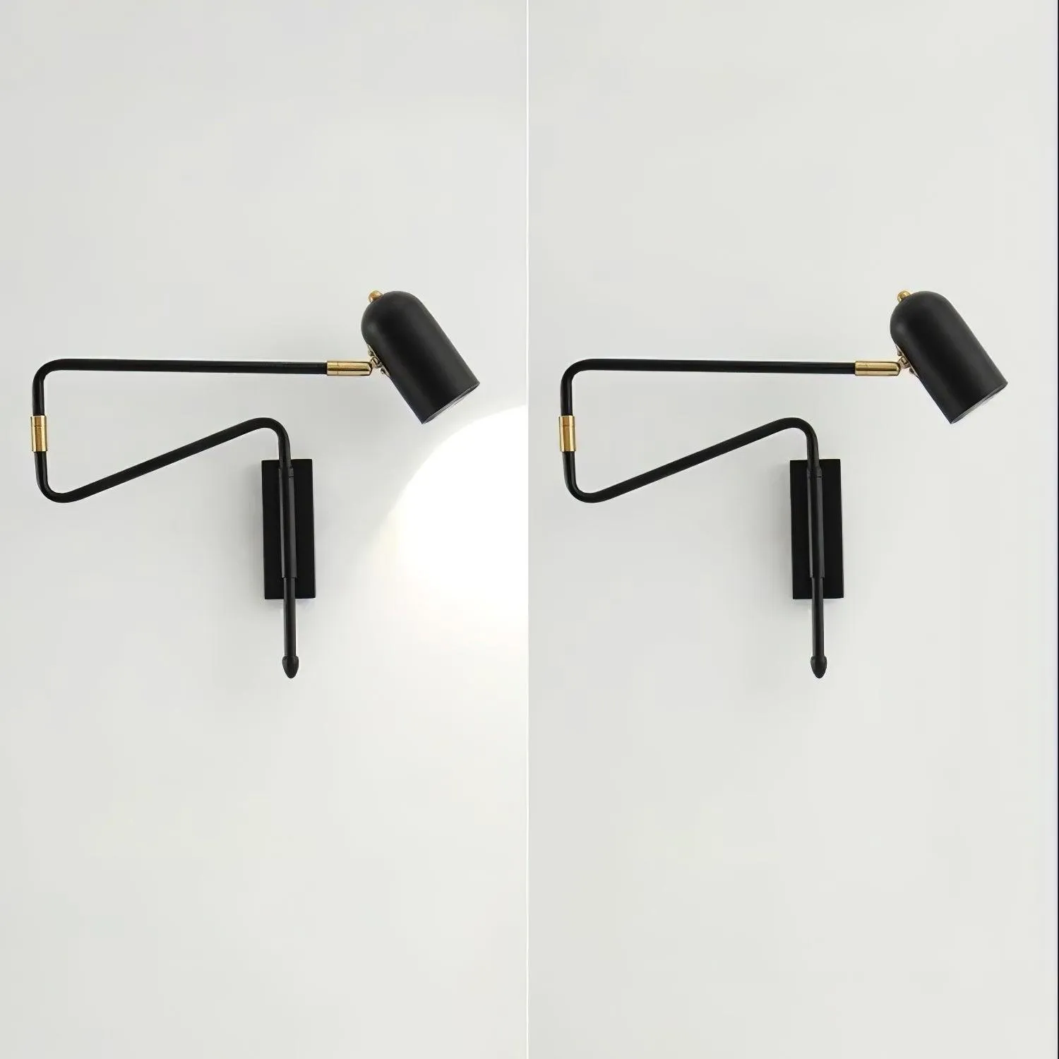 Adjustable Arm Plug In Wall Lamp