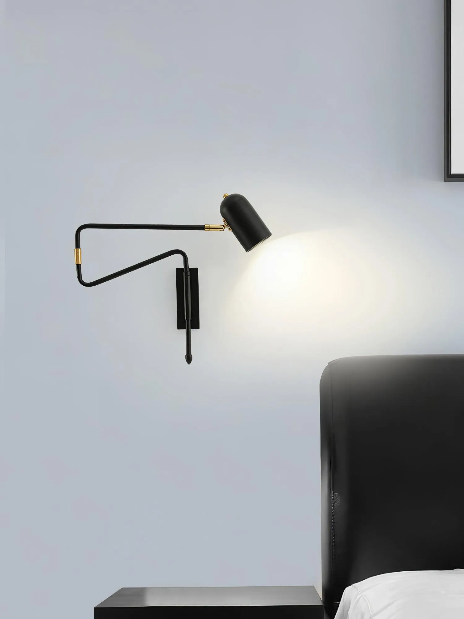 Adjustable Arm Plug In Wall Lamp