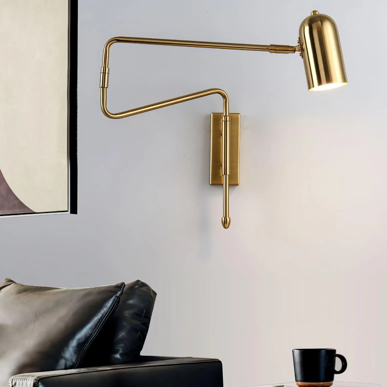 Adjustable Arm Plug In Wall Lamp