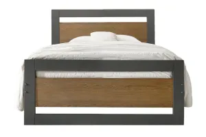 Alexis Bed Frame| Single | 3ft | Ash Charcoal & Wood