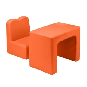 ALICIAN Children Sofa 49*32*39cm Rectangular 2-in-1 Sofa and Table Orange