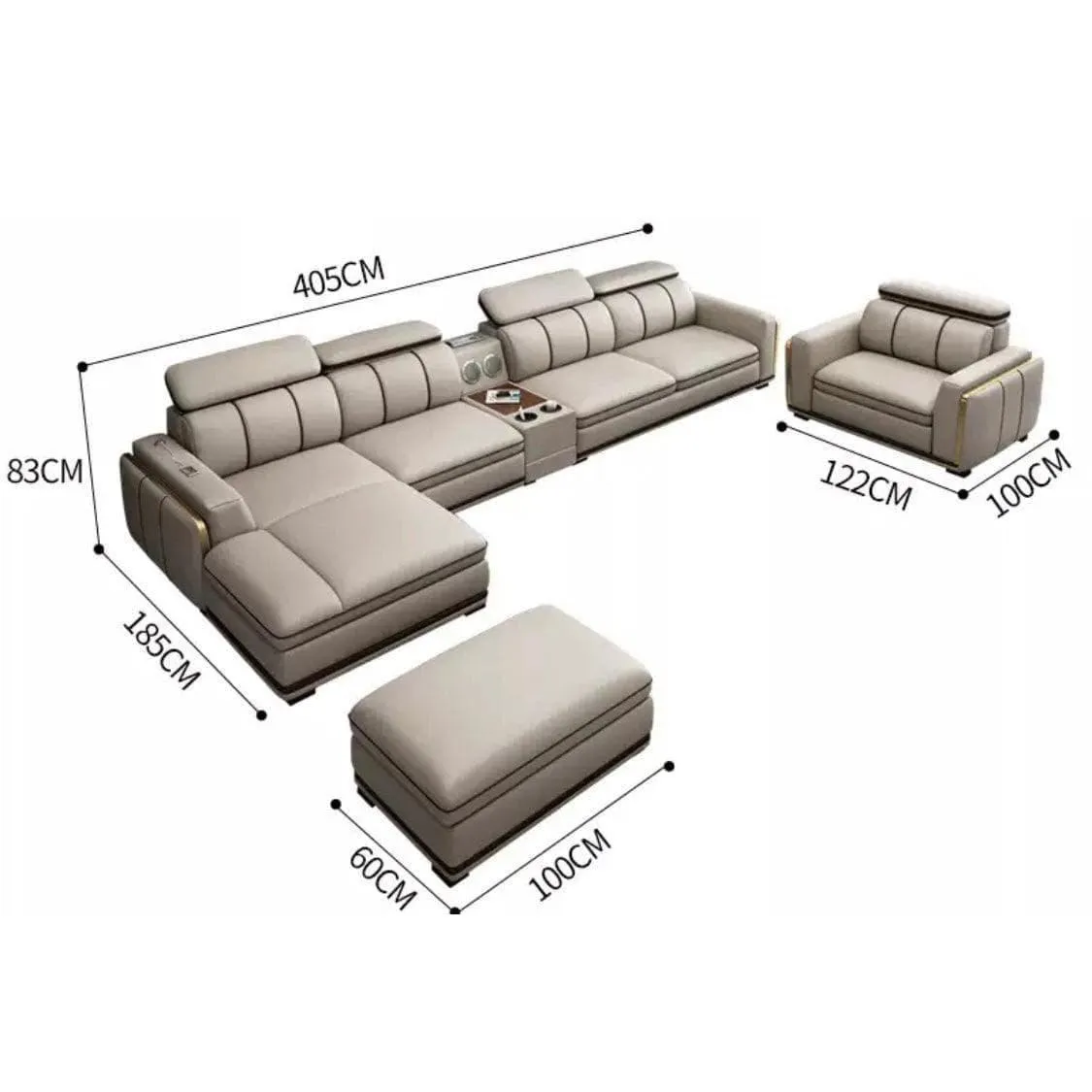 Alonso Leather Sectional Sofa