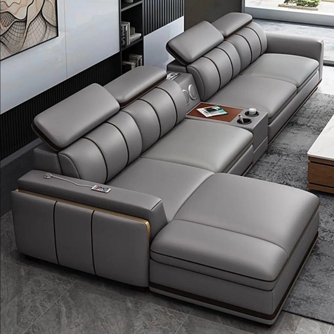 Alonso Leather Sectional Sofa