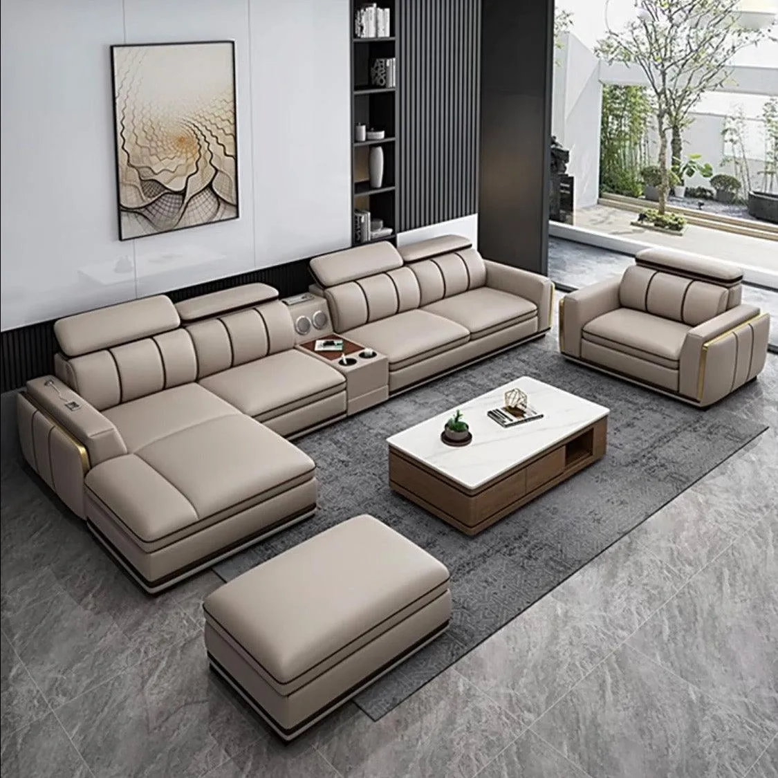 Alonso Leather Sectional Sofa