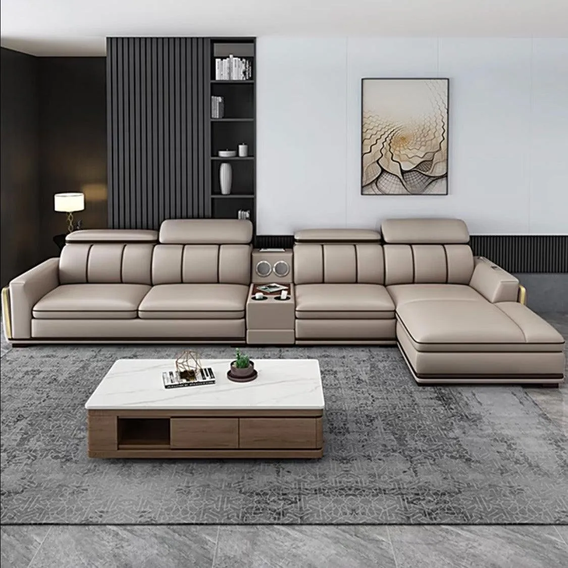 Alonso Leather Sectional Sofa