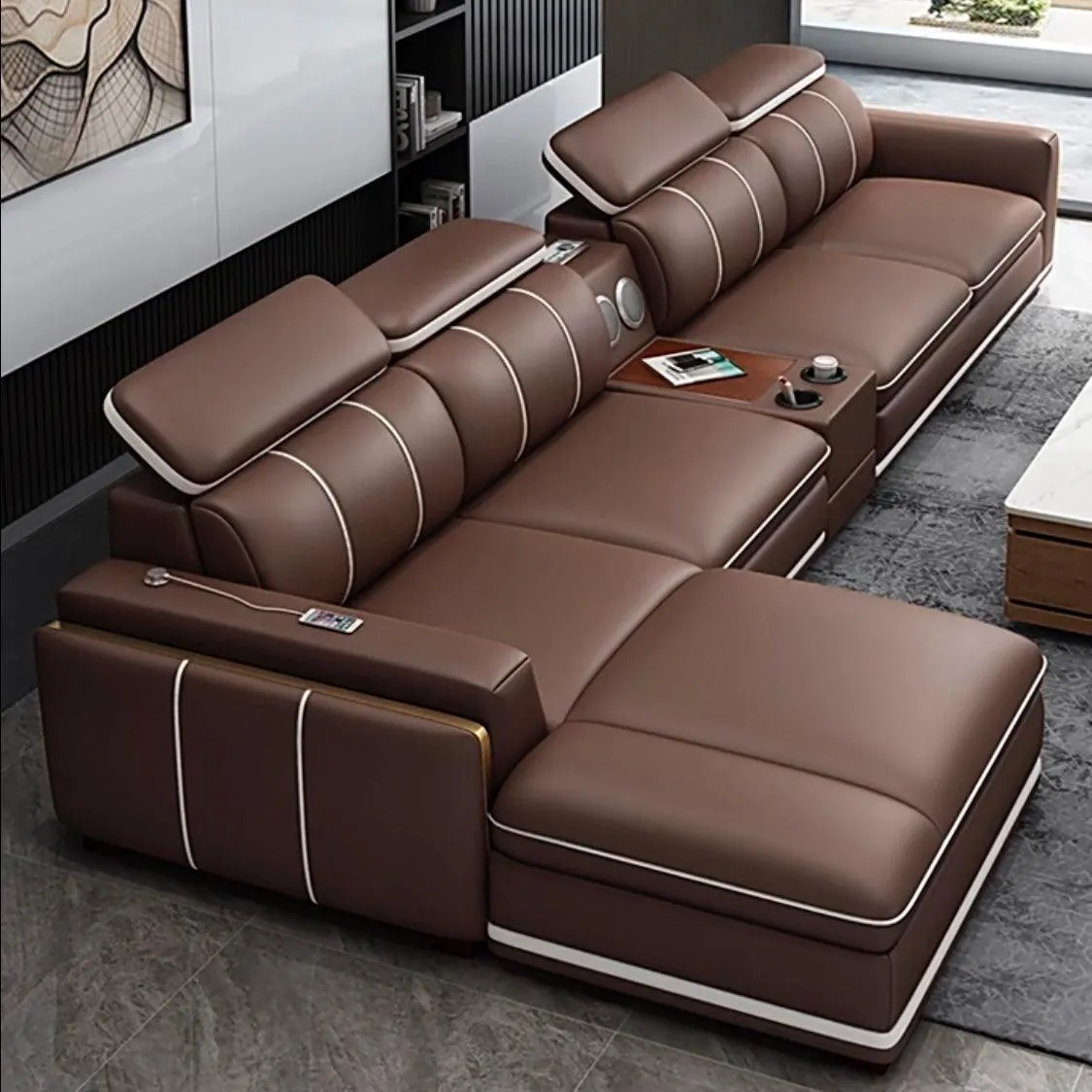 Alonso Leather Sectional Sofa