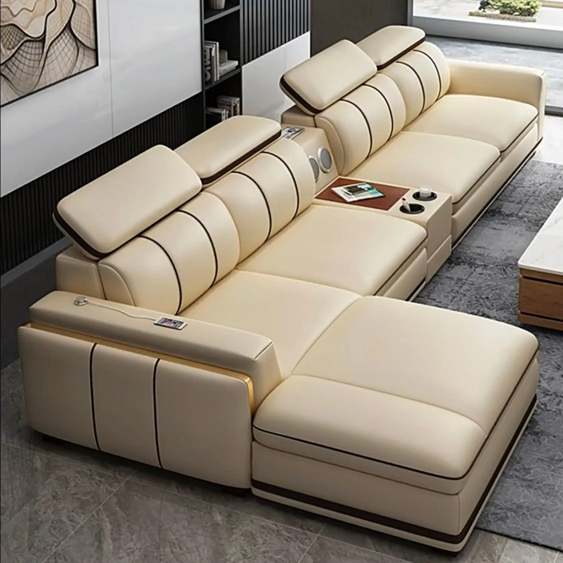 Alonso Leather Sectional Sofa