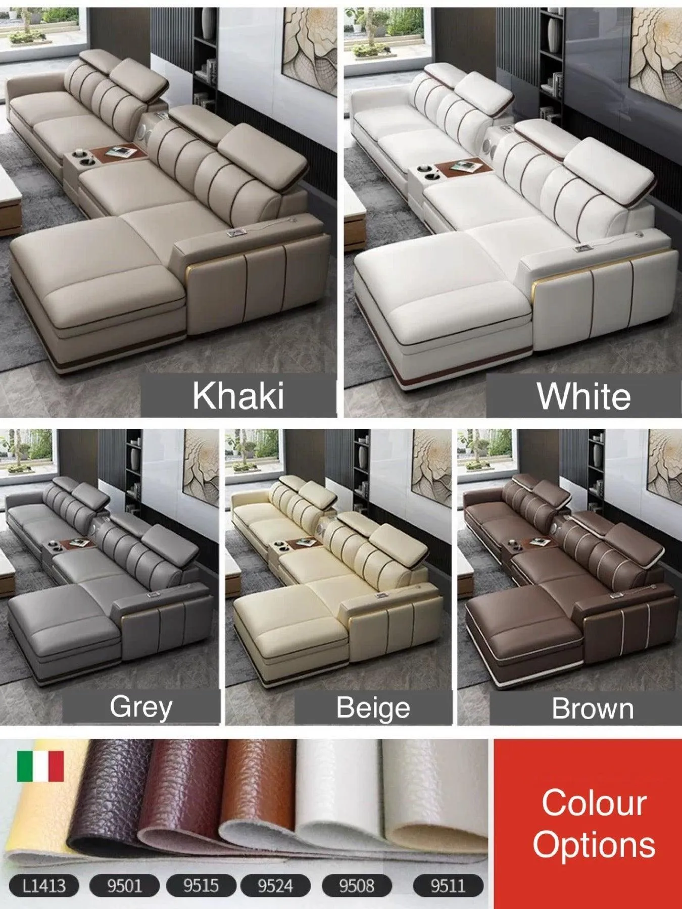 Alonso Leather Sectional Sofa