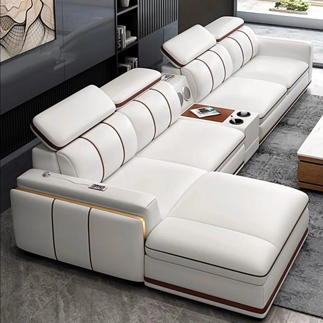 Alonso Leather Sectional Sofa