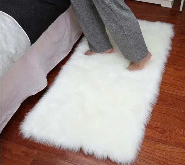 Antiskid  Pure White Silk Wool Luxury Rug