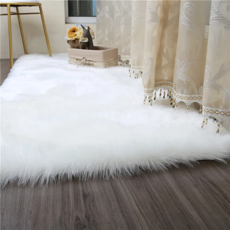 Antiskid  Pure White Silk Wool Luxury Rug