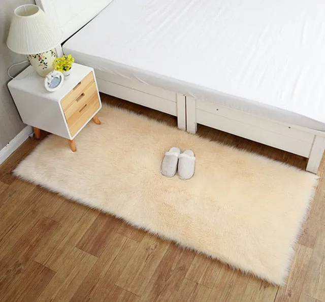 Antiskid  Pure White Silk Wool Luxury Rug