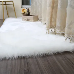 Antiskid  Pure White Silk Wool Luxury Rug