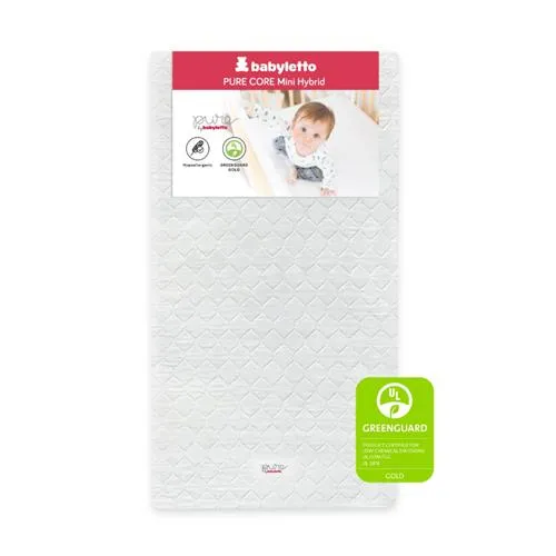 Babyletto Pure Core Non-Toxic Mini Crib Mattress with Hybrid Cover