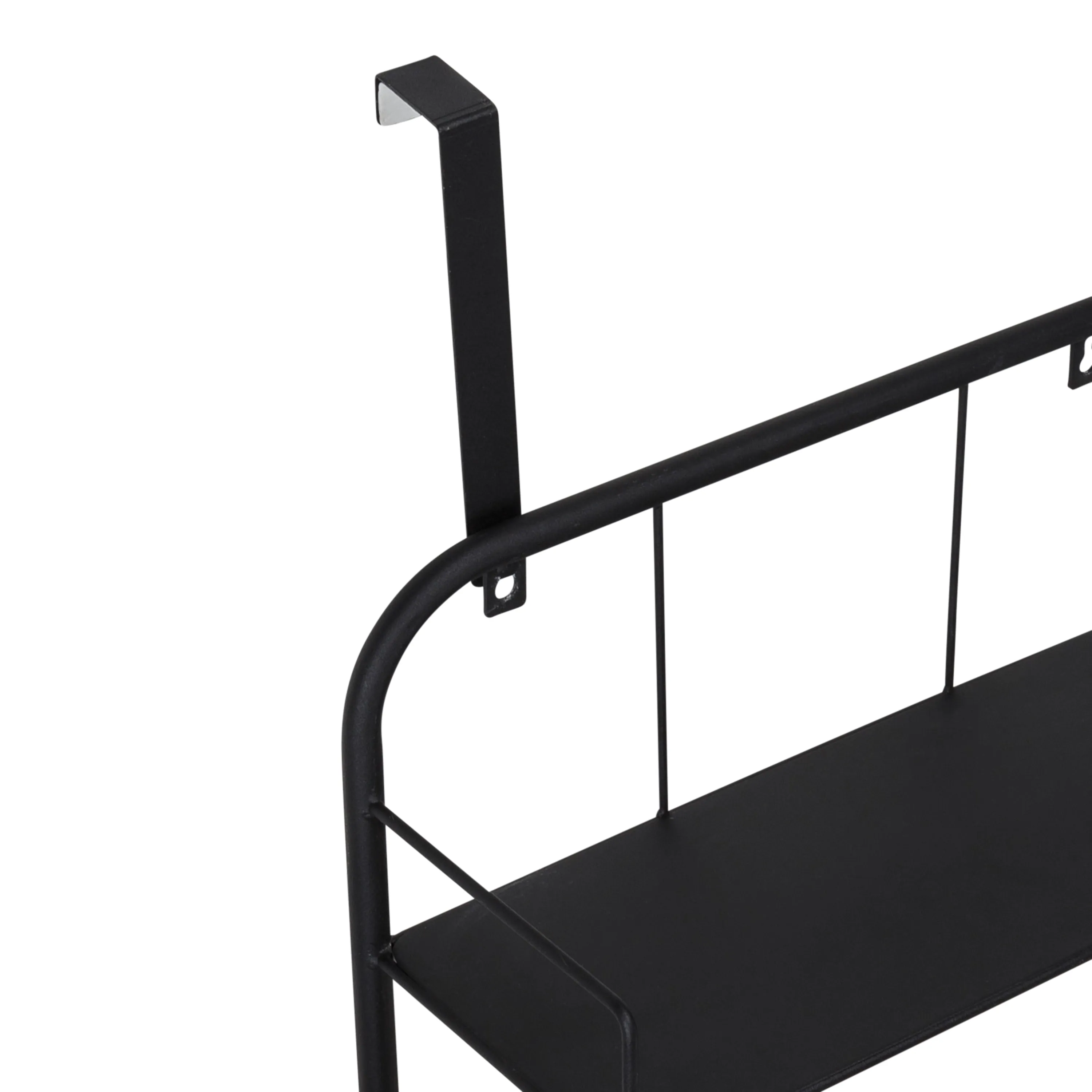 Black Over-the-Door or Wall-Mount Folding Hamper and Shelf