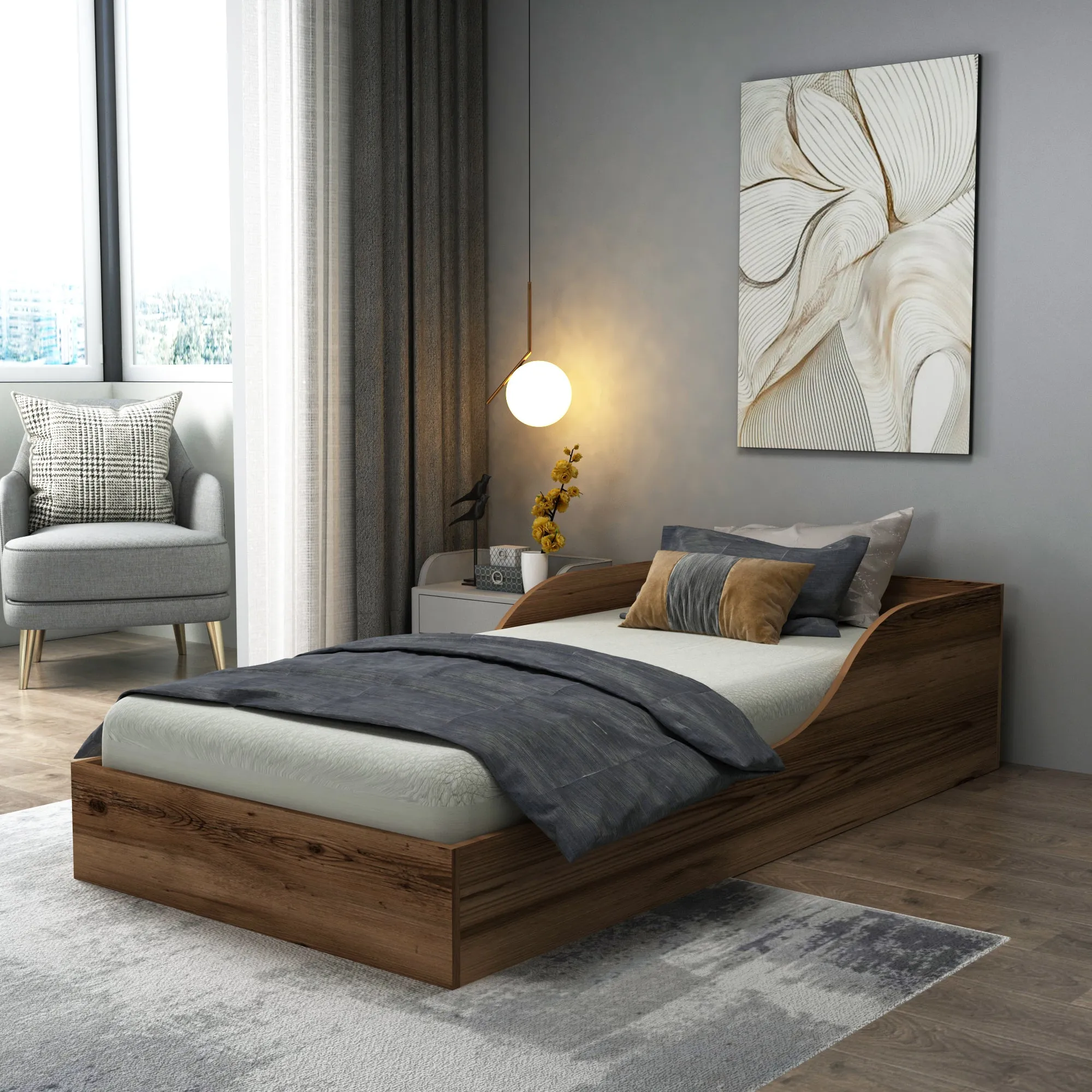 Brian Bedstead Bed Frame with Headboard