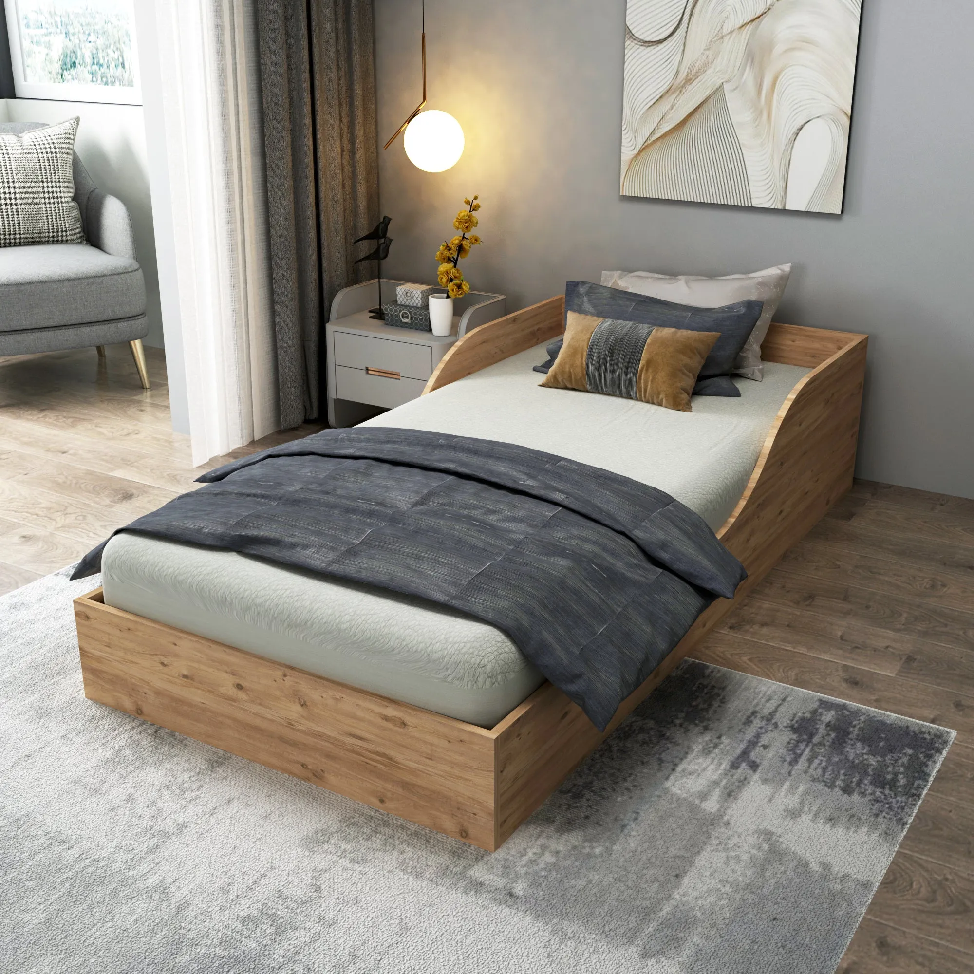 Brian Bedstead Bed Frame with Headboard