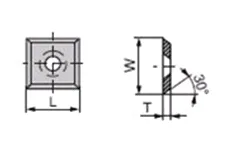 Carbide Insert Knife 14 x 14 x 2.0 - Box of 10