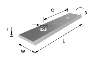 Carbide Insert Knife 30 x 12 x 2.5  Double Hole - Box of 10