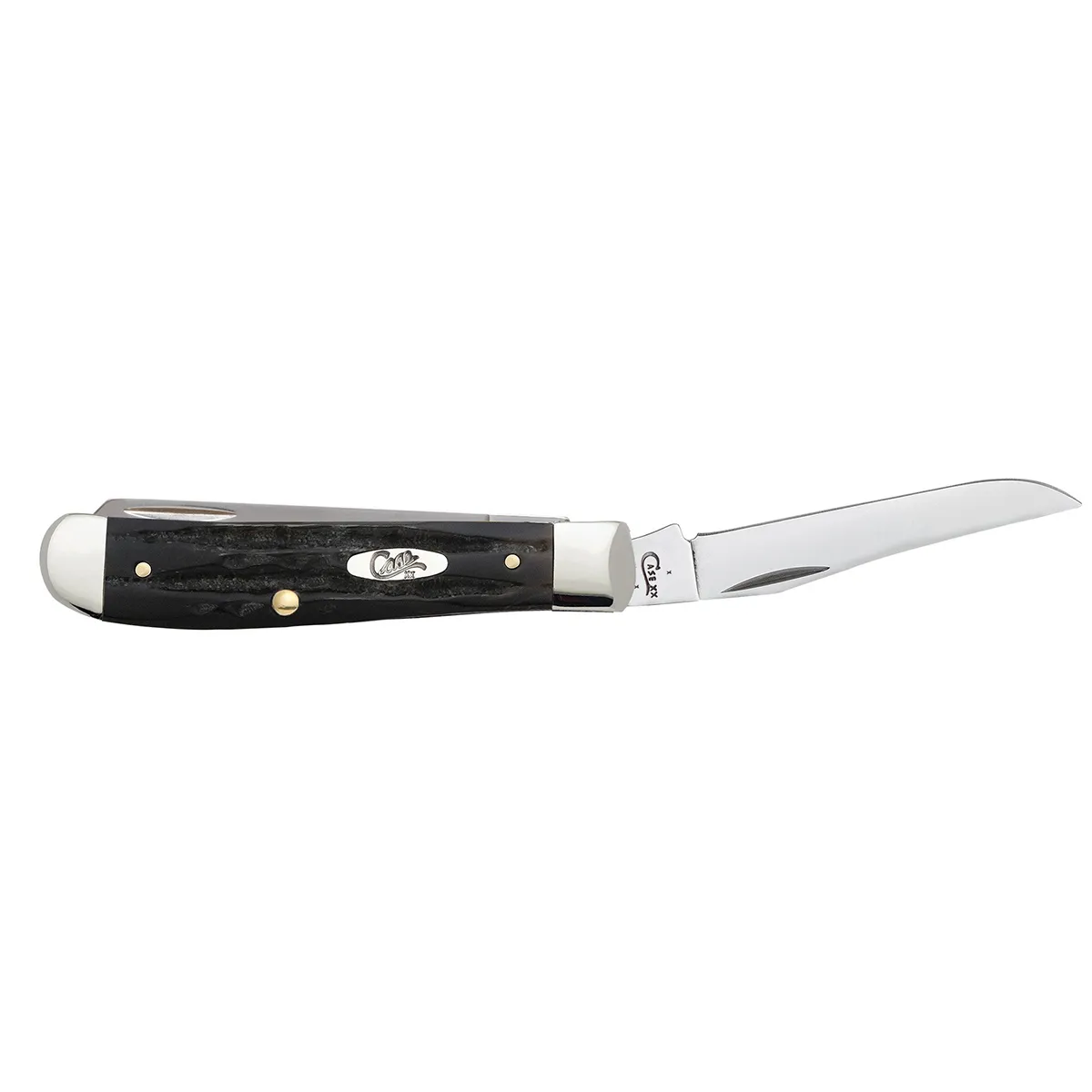 CASE KNIVES JIGGED BUFFALO HORN MINI TRAPPER