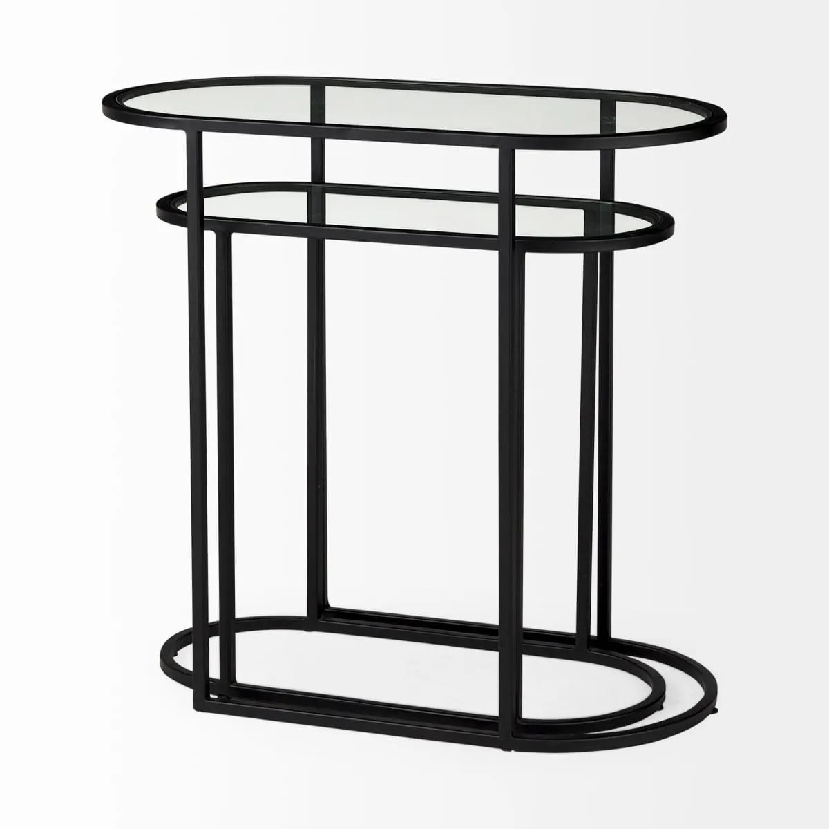 Celine Accent Table Glass | Black Metal