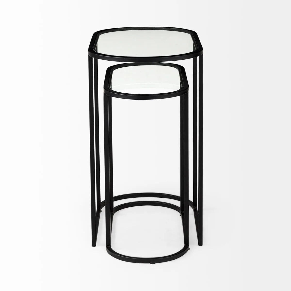 Celine Accent Table Glass | Black Metal