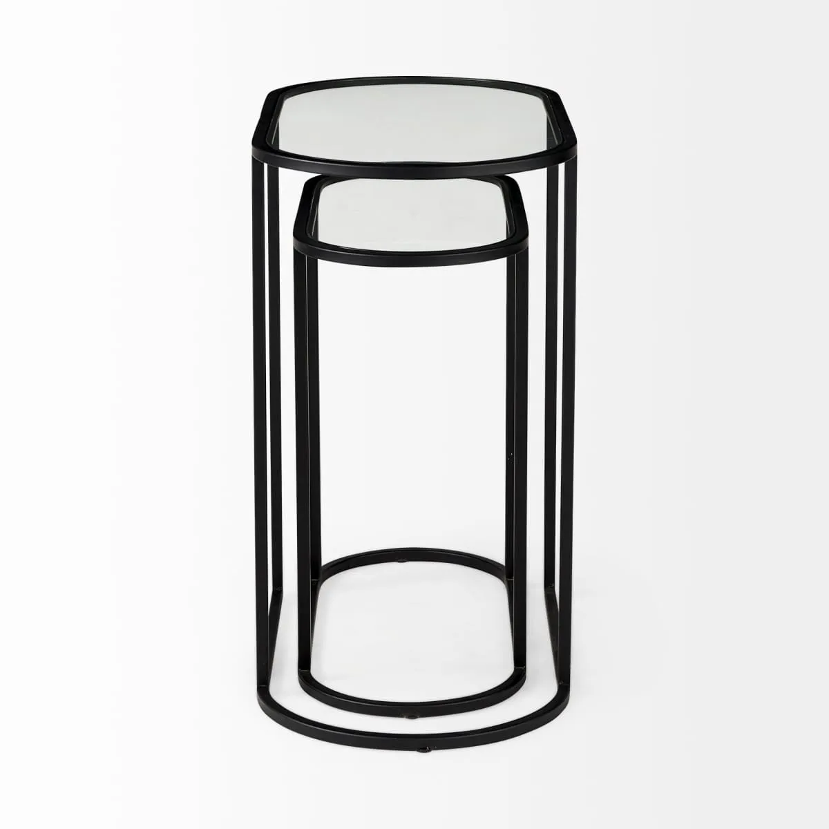 Celine Accent Table Glass | Black Metal