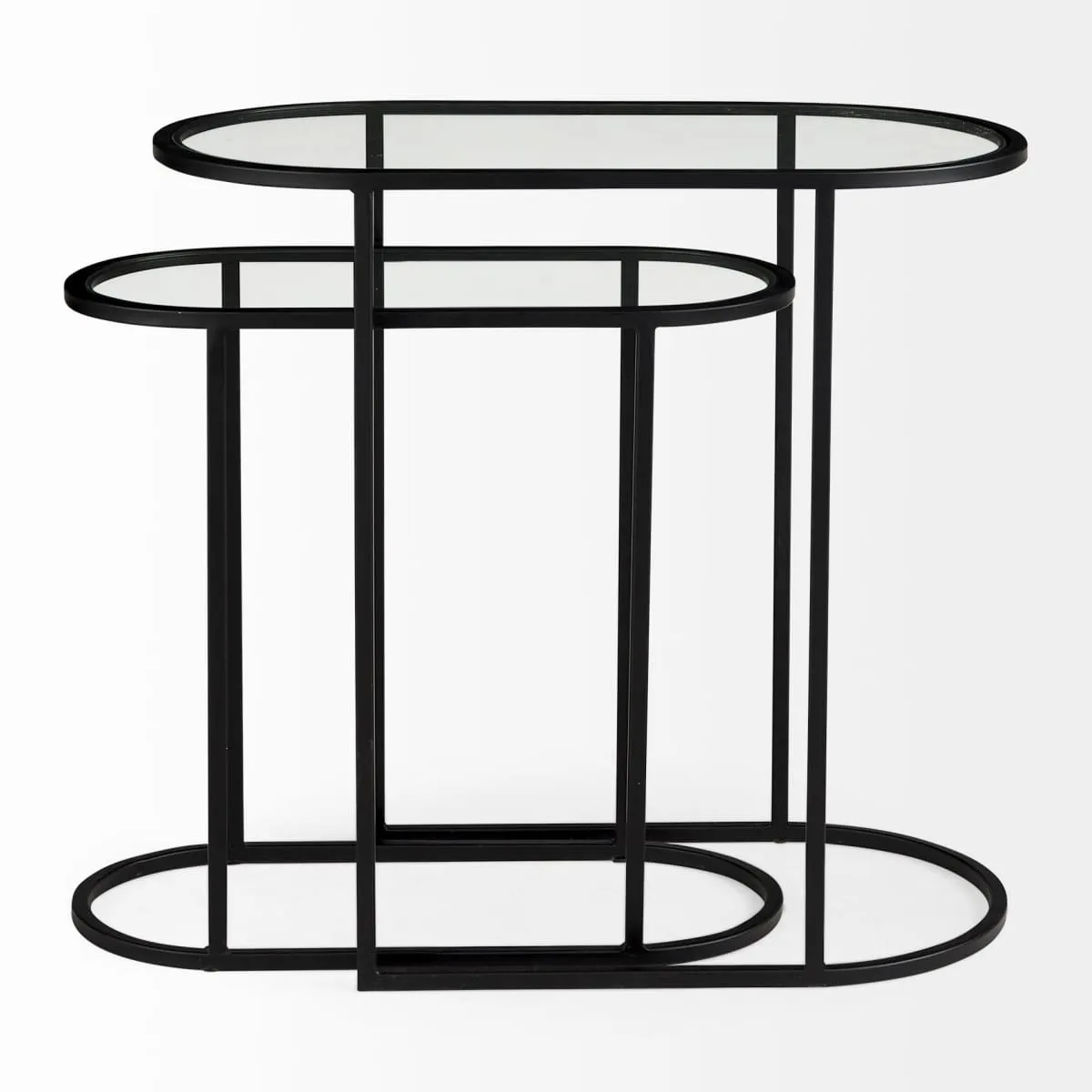 Celine Accent Table Glass | Black Metal