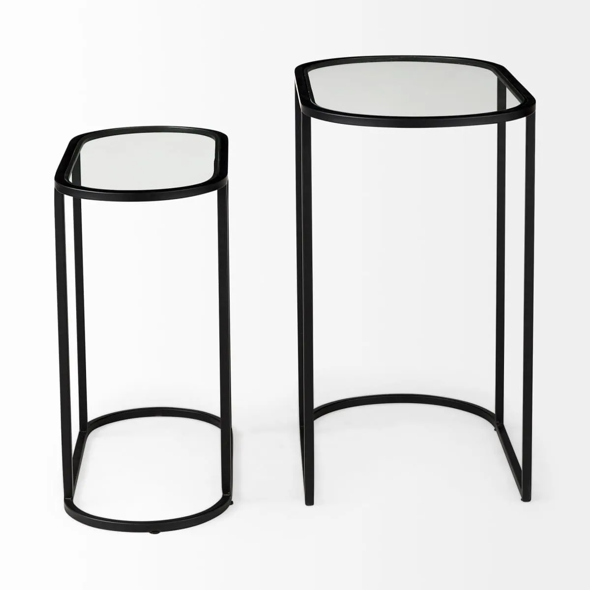 Celine Accent Table Glass | Black Metal