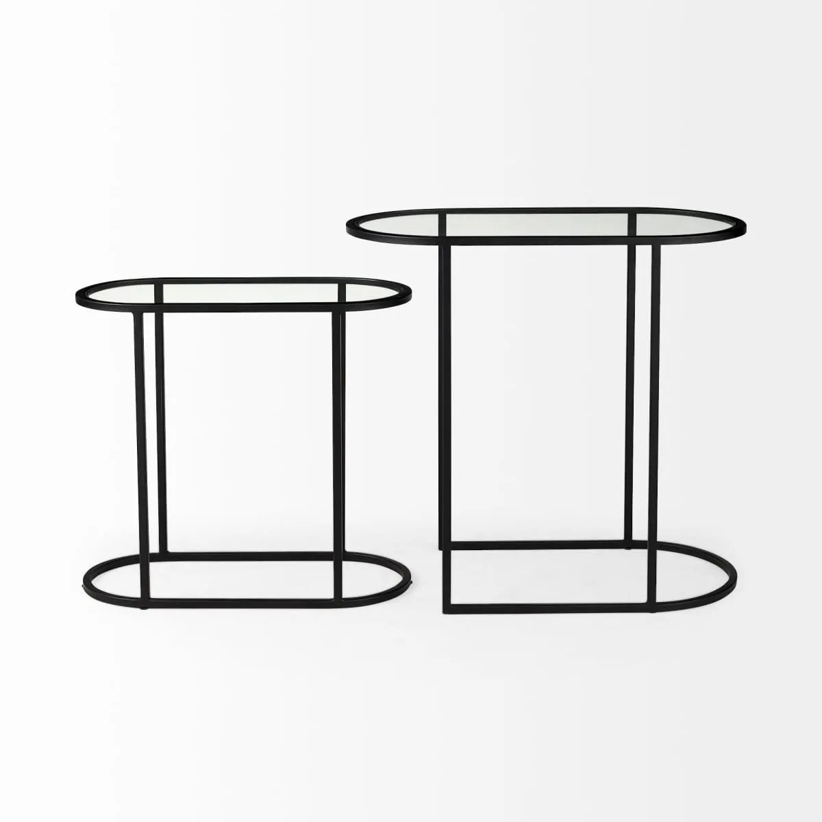 Celine Accent Table Glass | Black Metal