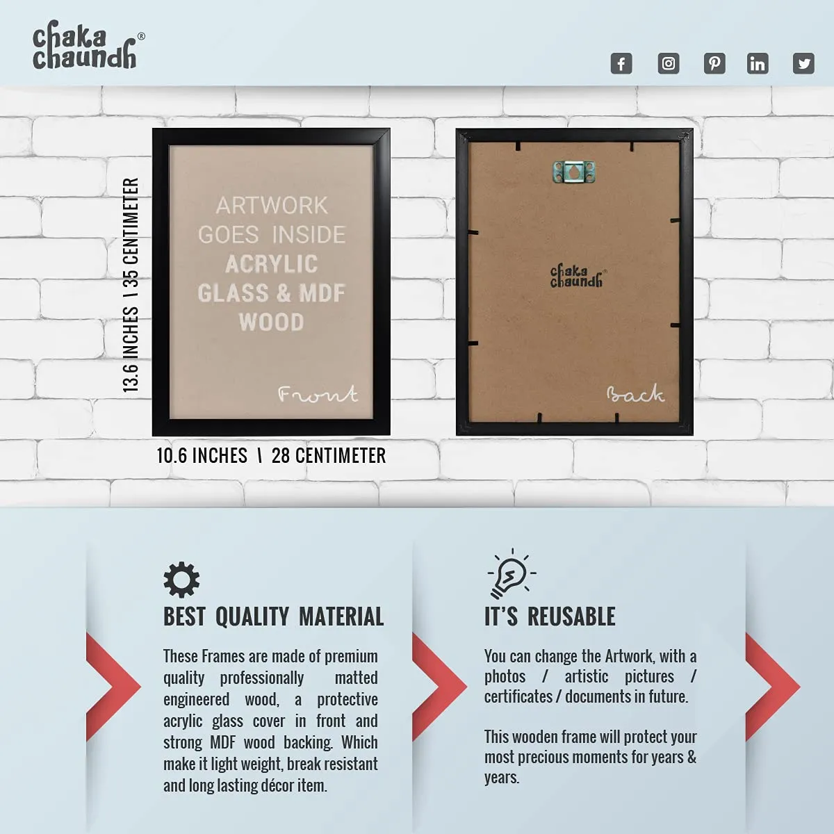 Chaka Chaundh - Alcohol Quotes Frames - Bar Quotes with Frames - Beer Quotes Wall Frames - Bar Quotes for Poster Decor - (14 X 11 Inches) (Bar Rules - Rustic Wood)